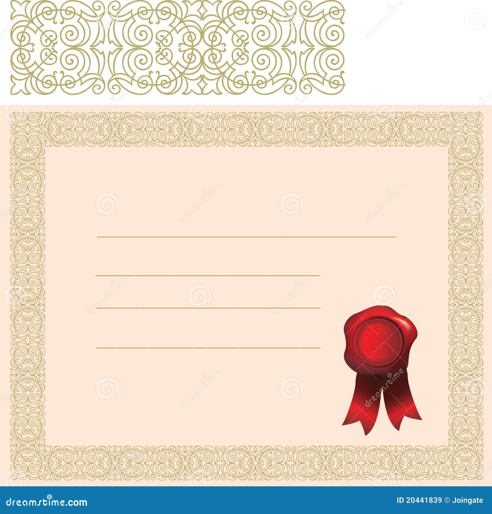 certificate with elaborate border