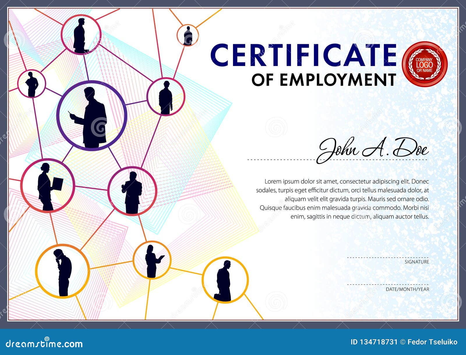 Certificate of Employment Template. Stock Vector - Illustration of For Certificate Of Employment Template