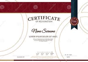Certificate Frame Design Template Layout Template In A4 Size Stock 