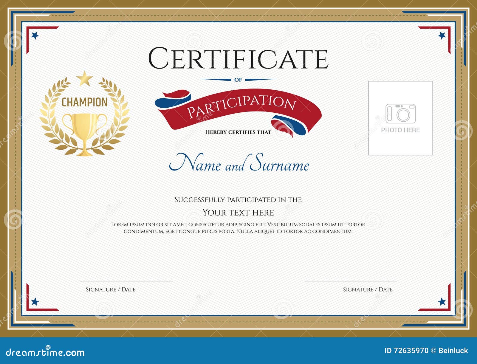 certificate of participation template in sport theme