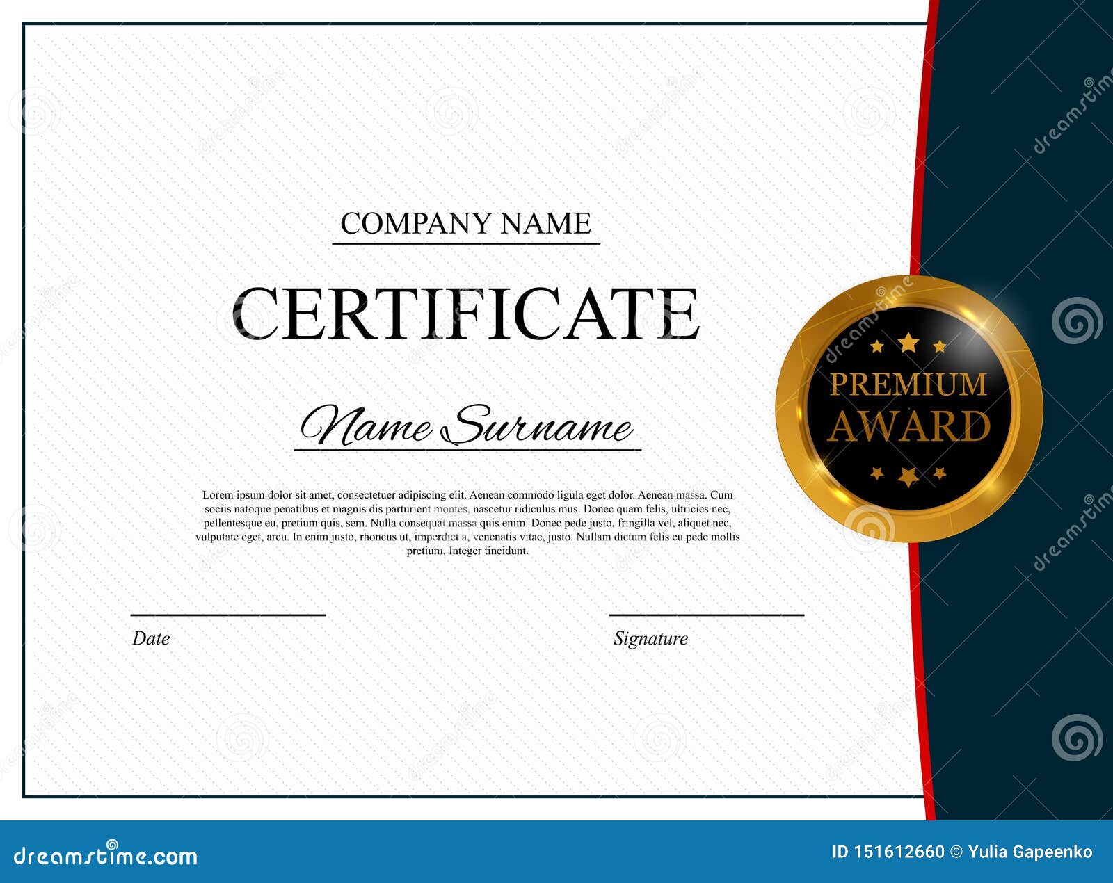 Certificate Template Background Award Diploma Design Blank Vector