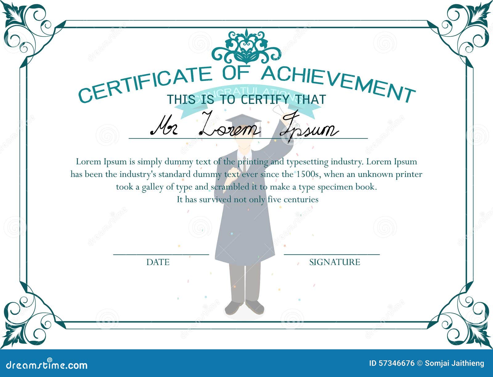 Certificate Template. Certificate of Achievement. Graduate Student Inside Student Of The Year Award Certificate Templates