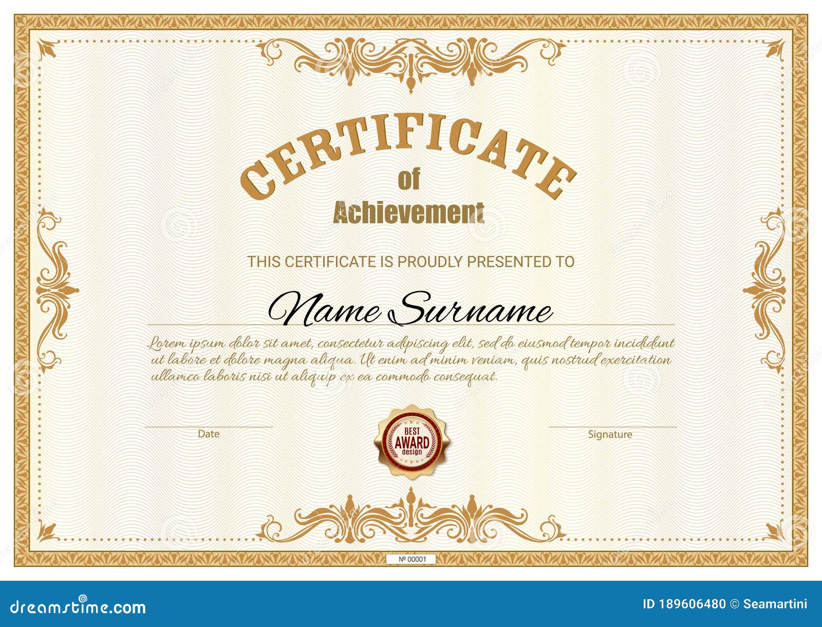 Free Award Certificate Template from thumbs.dreamstime.com