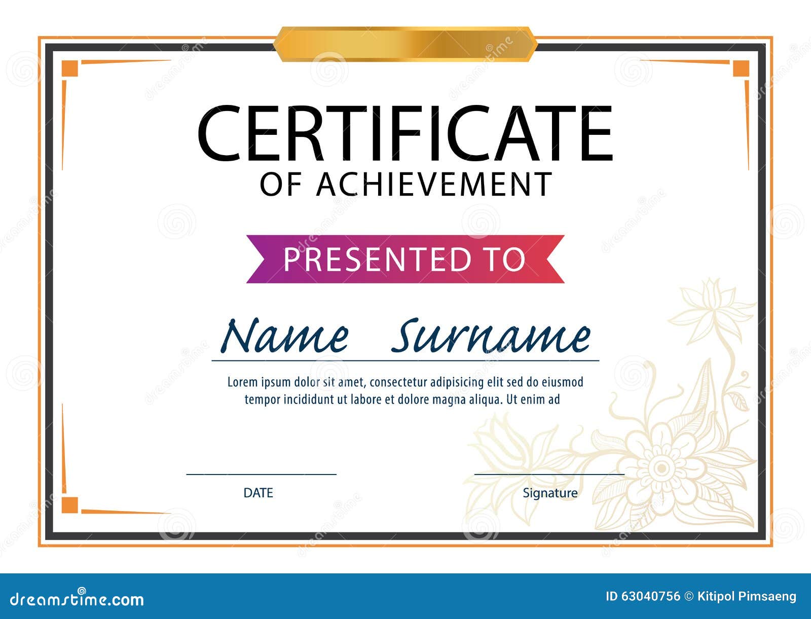 Certificate Template A4 Certificate template,diploma layout,A4 size