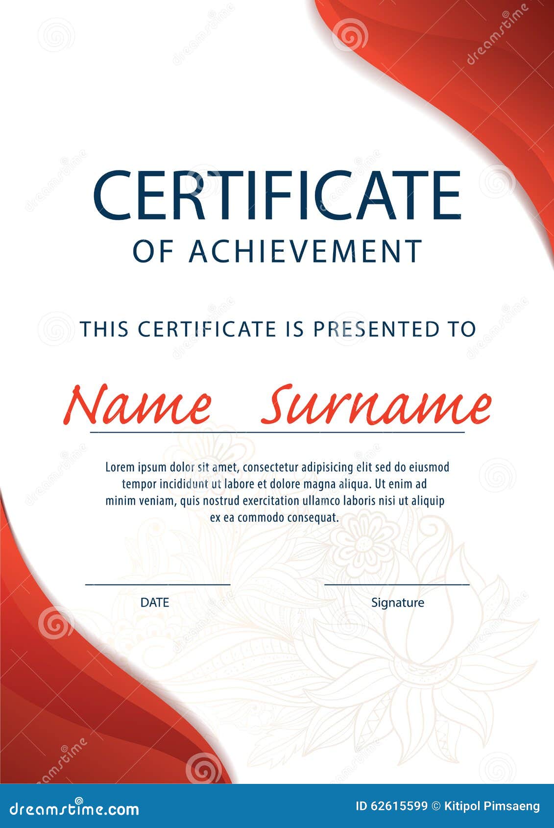 Certificate Template,diploma ,A4 Size ,vector Stock Vector