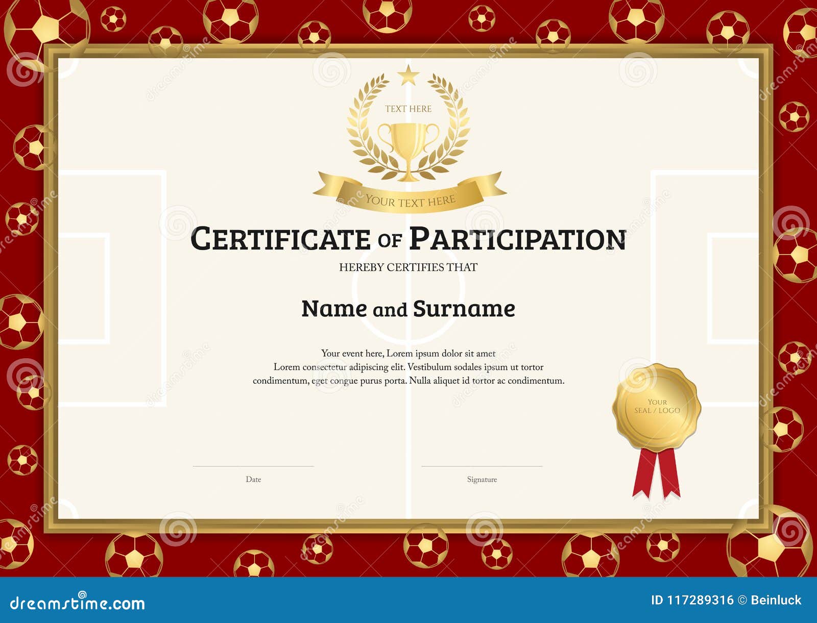 Certificate Football Stock Illustrations – 22 Certificate Within Rugby League Certificate Templates