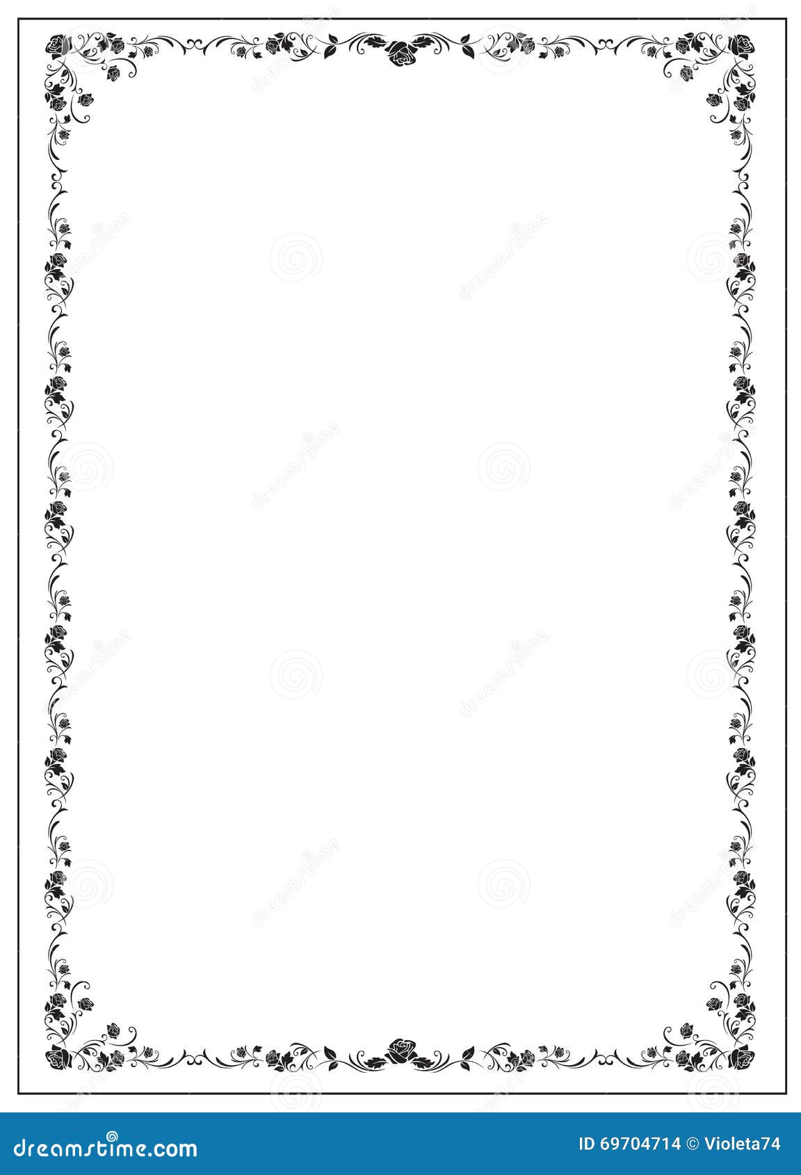 certificate template with floral rose s.