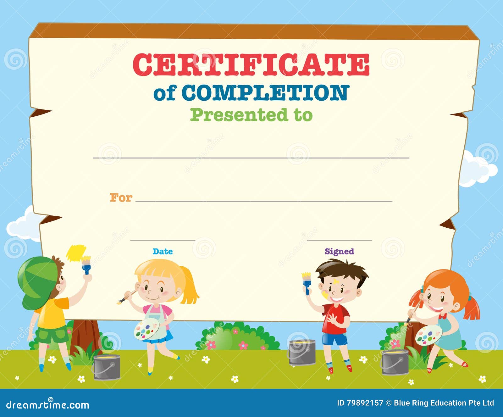 Certification Children Stock Illustrations – 22,2209 Certification With Crossing The Line Certificate Template