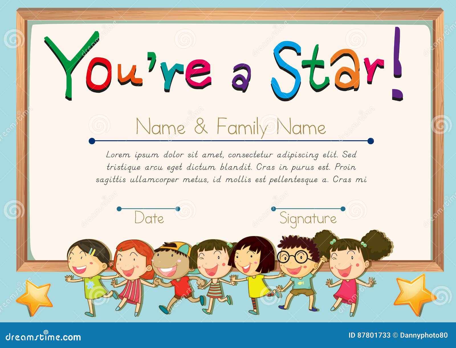 Certificate Template for Star Stock Vector - Illustration of Intended For Star Naming Certificate Template