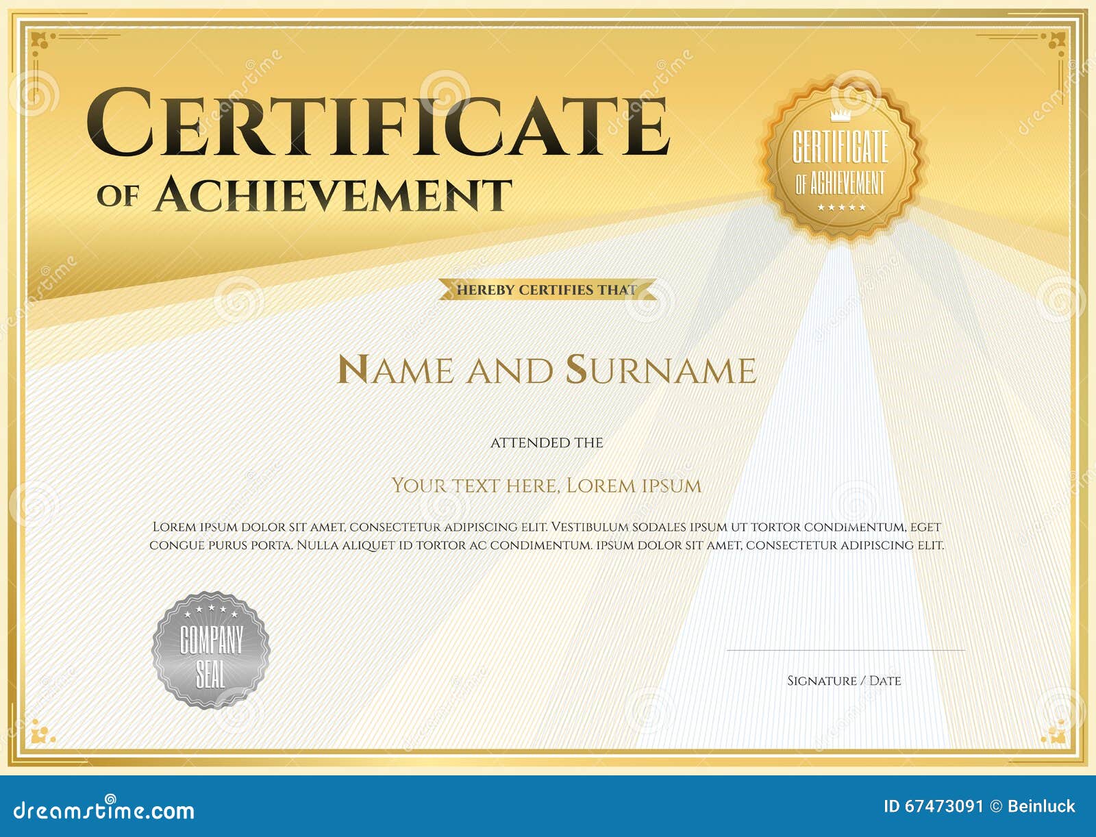 Certificate Template in Vector for Achievement Graduation Regarding Sales Certificate Template