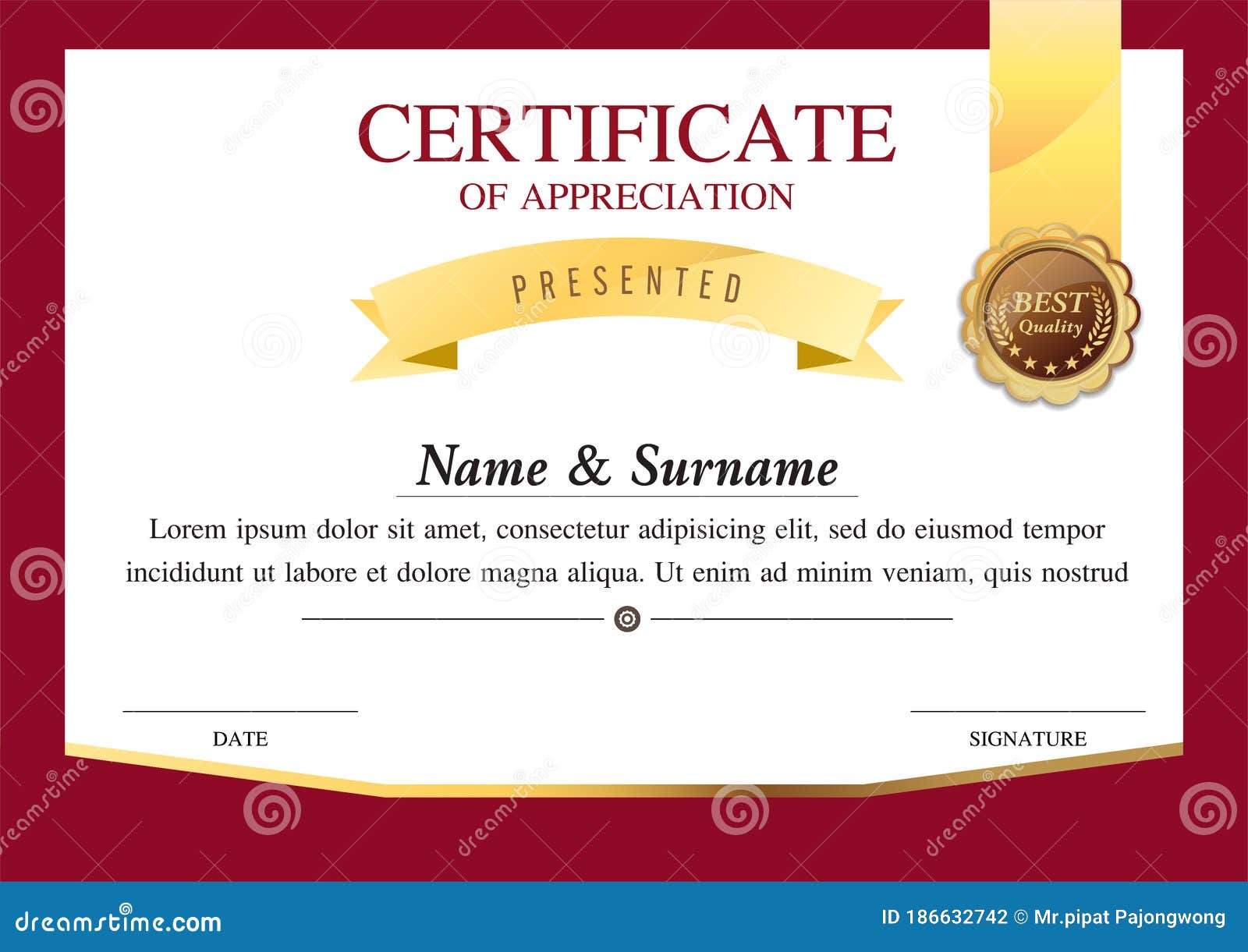 Certificate Template, Warranty Stock Vector Illustration of