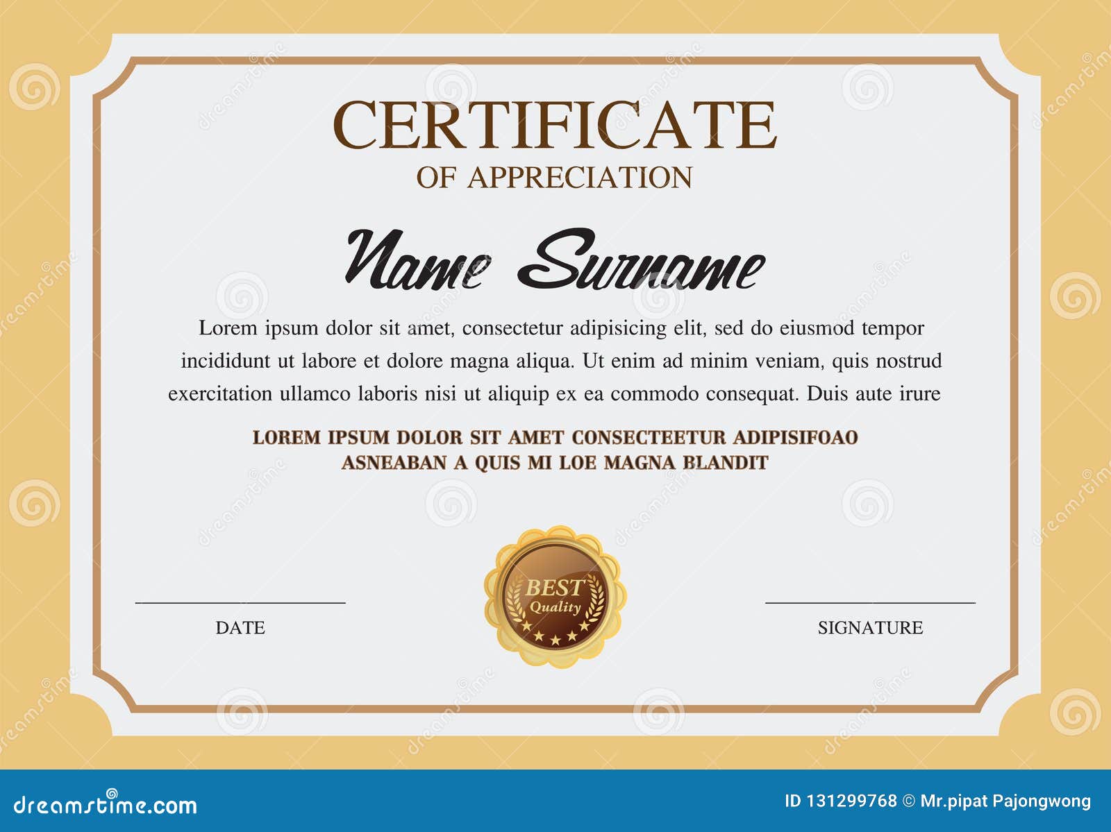 Certificate Template, Warranty Stock Vector Illustration of