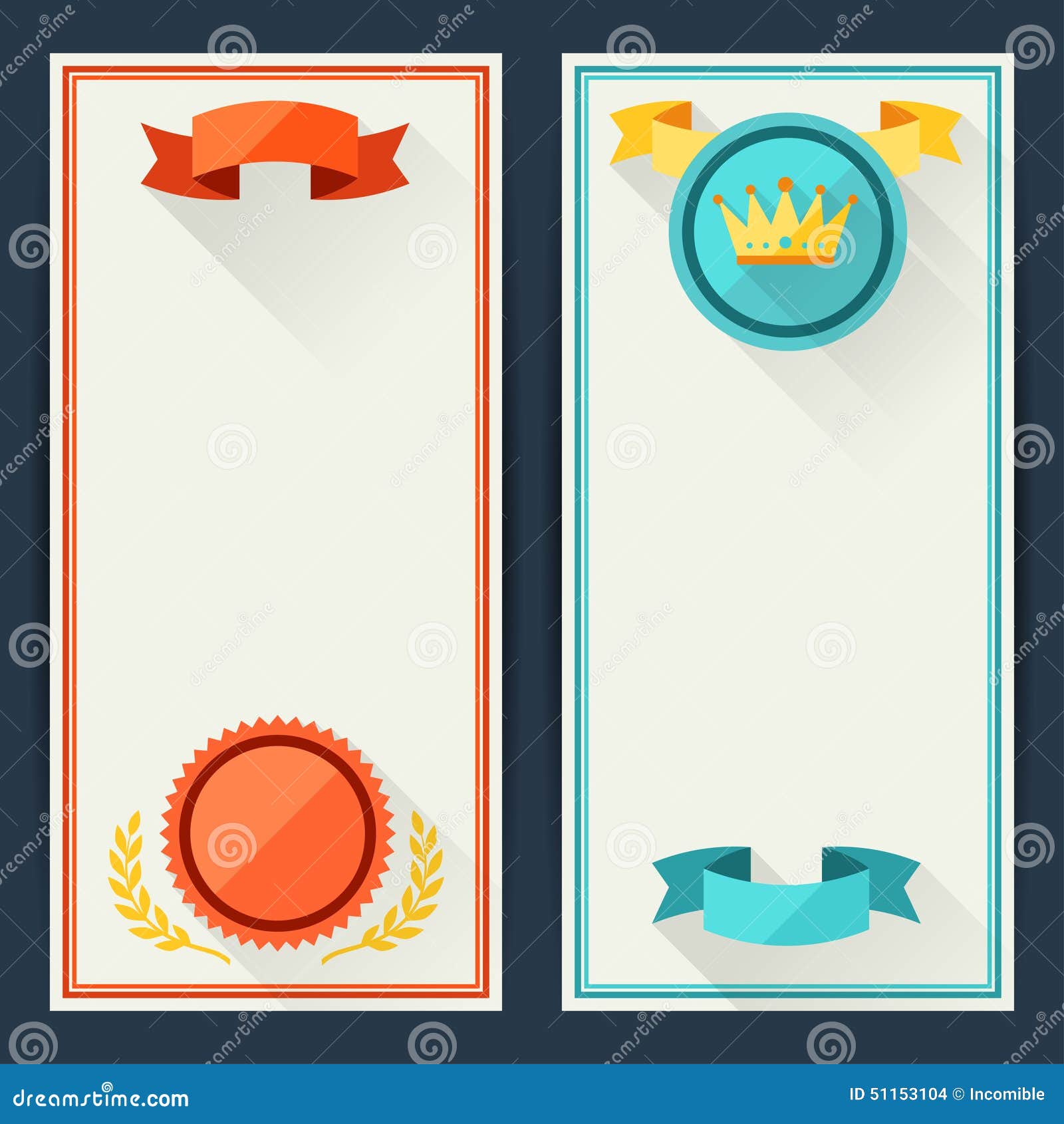 Certificate Templates With Trophies And Awards Vector Illustration