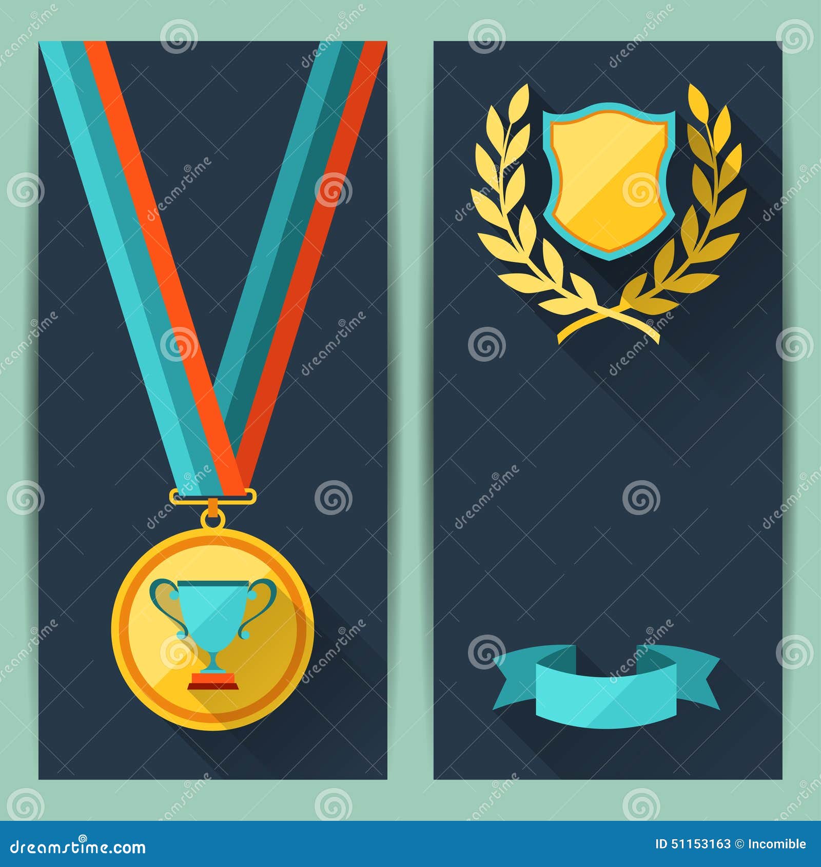 Certificate Templates with Trophies and Awards Stock Vector