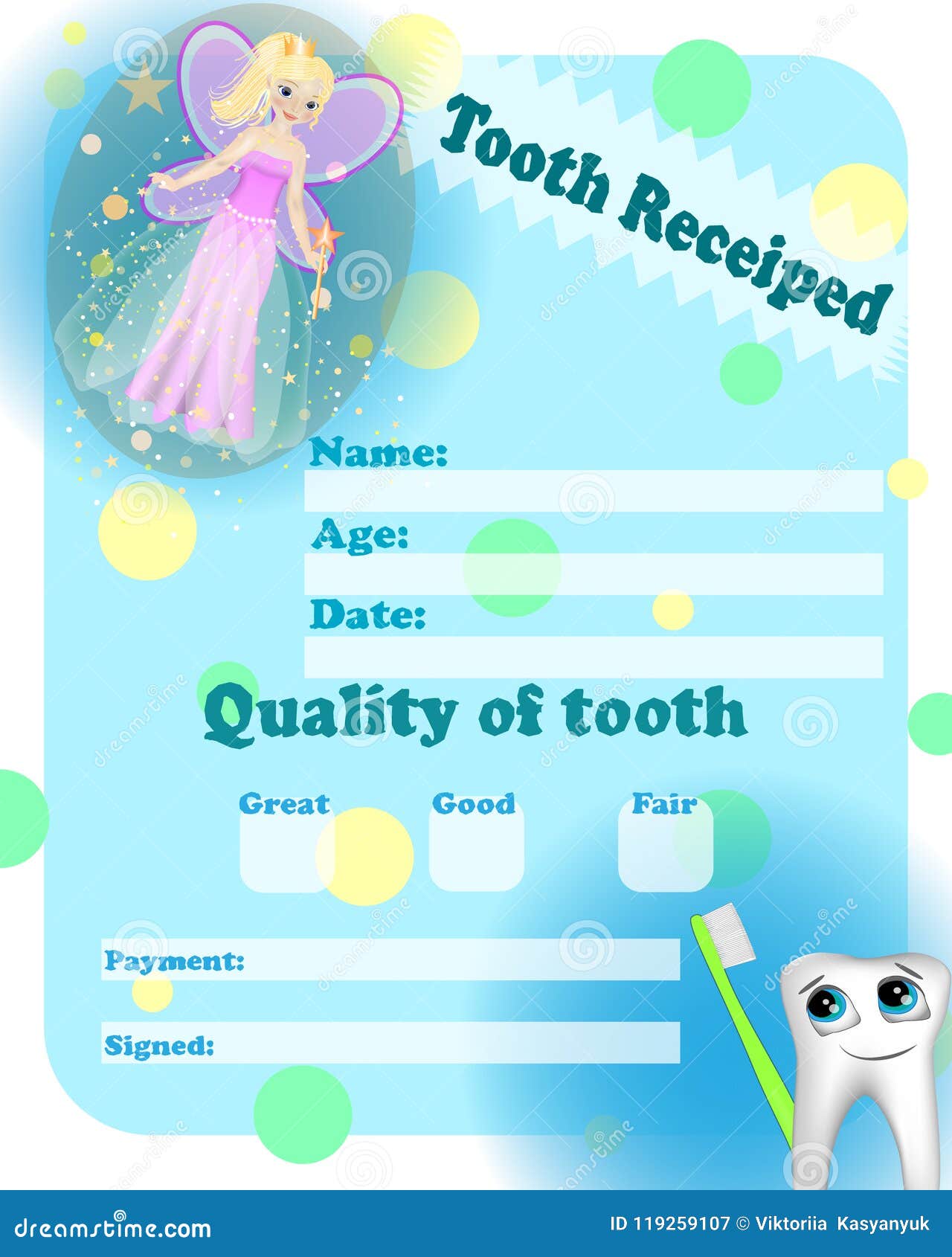 Certificate tooth fairy stock vector. Illustration of card - 22 With Tooth Fairy Certificate Template Free