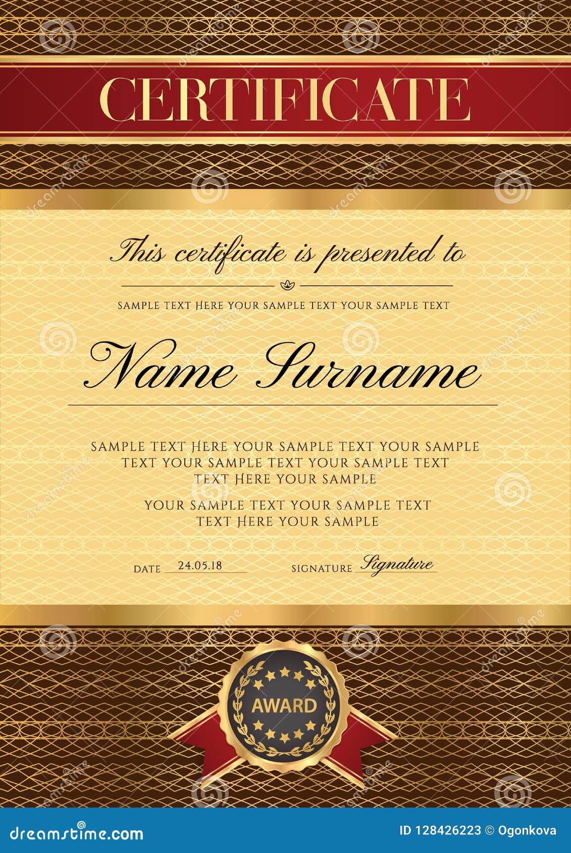 Certificate Vector Template. Formal Secured Border Guilloche Throughout Formal Certificate Of Appreciation Template