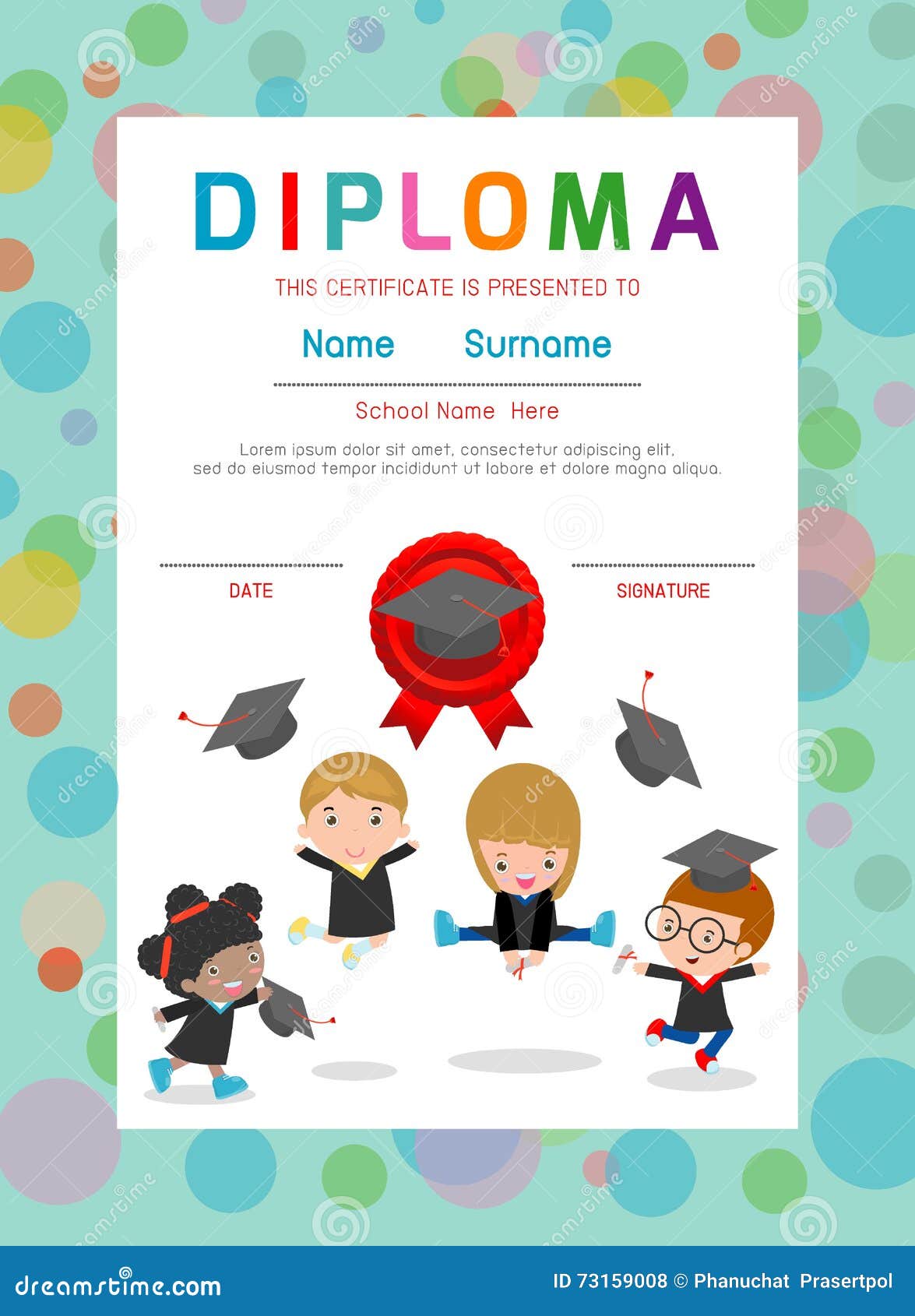 Certificates Kindergarten And Elementary Preschool Kids Diploma