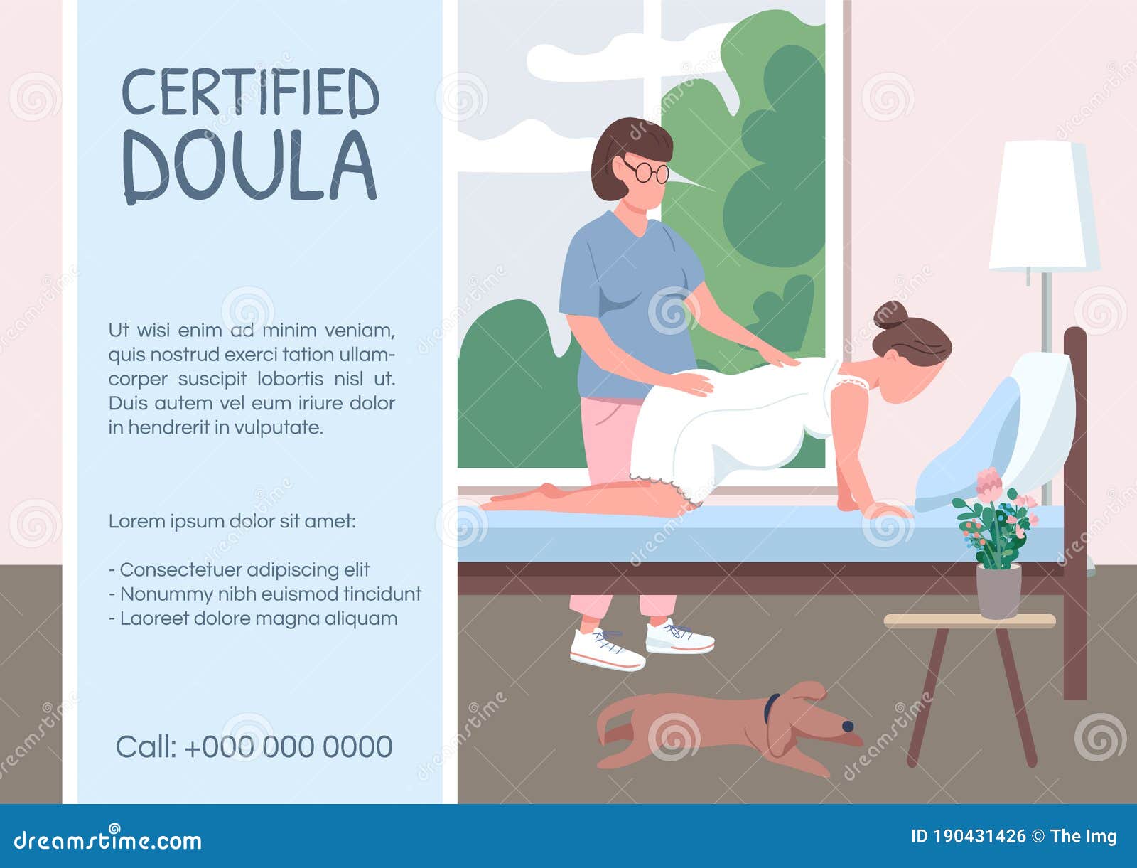 Certified Doula Poster Flat Vector Template Stock Vector Illustration Of Background Creative