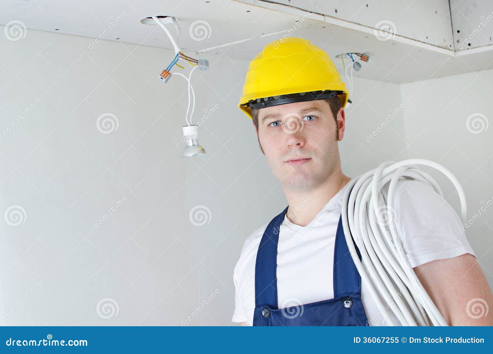 Certified Electrician Worker Stock Image Image of person, occupation