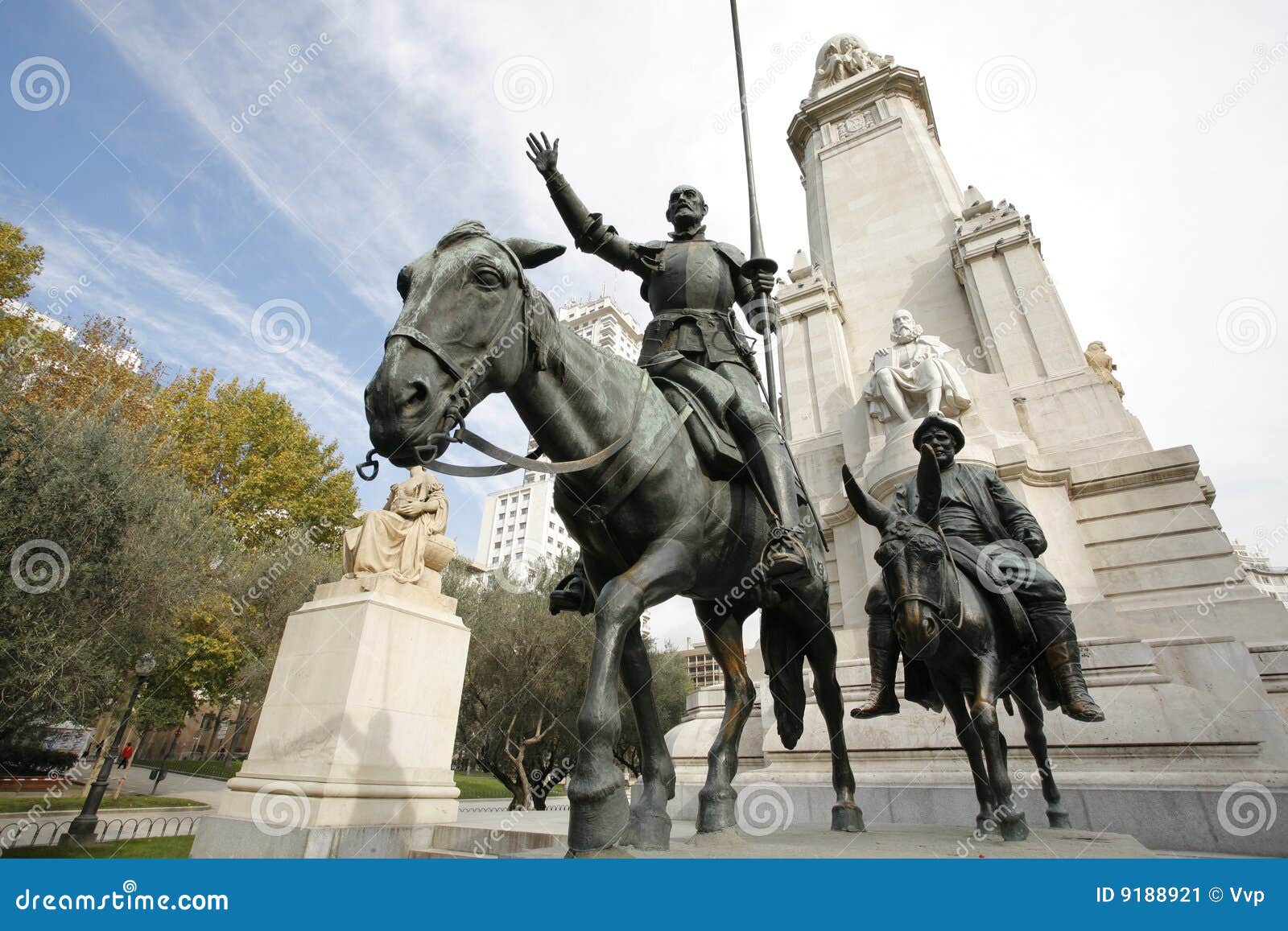 cervantes monument, madrid, spain