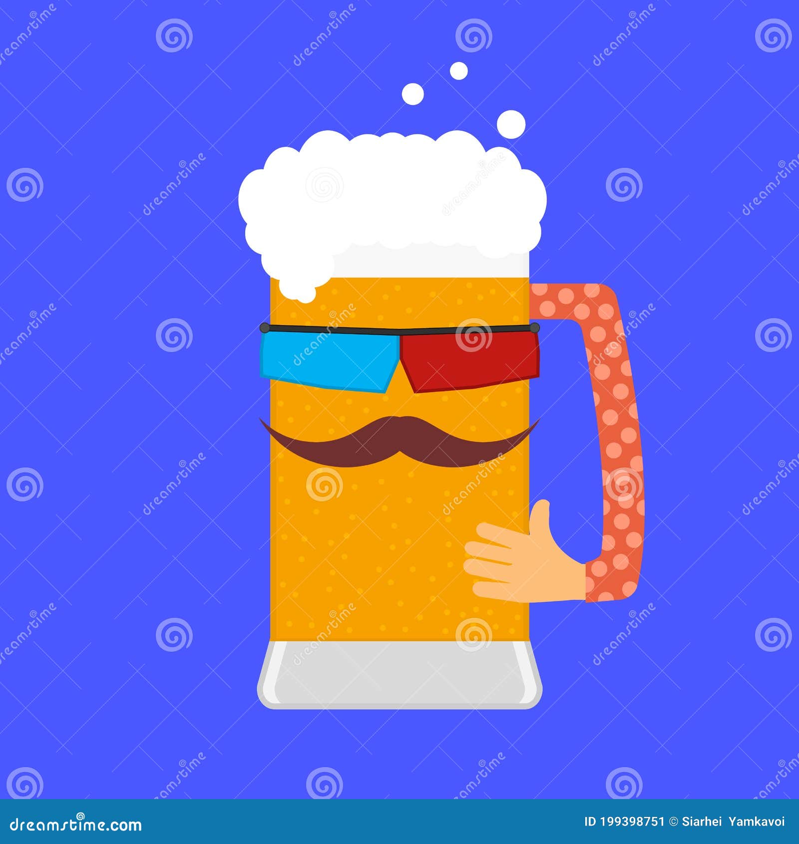 A ilustração representa um homem gordo e careca com uma caneca de cerveja.  Ideal para materiais promocionais e institucionais imagem vetorial de  Lcosmo© 72259341
