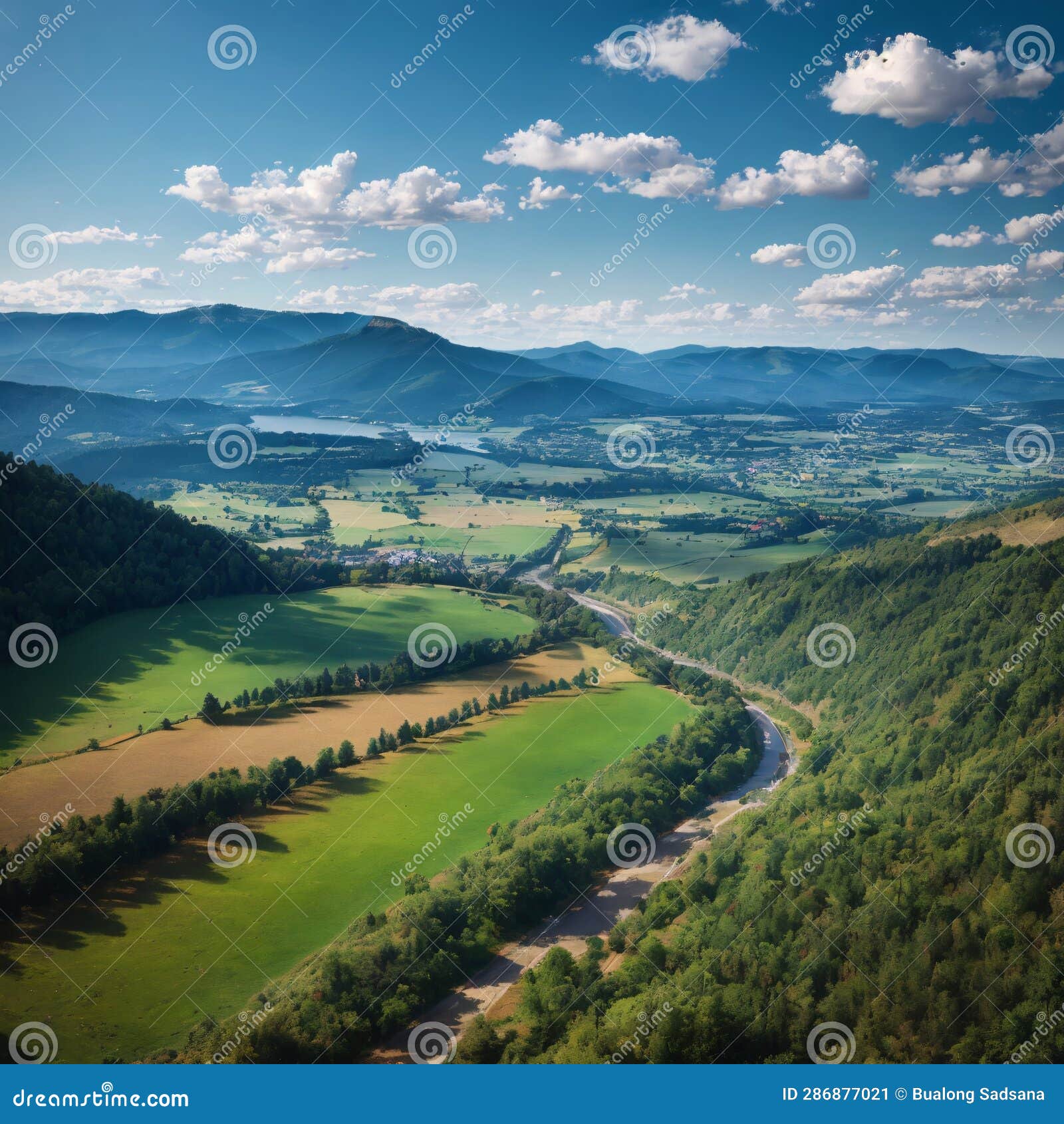 Ceske Stredohori Aerial Panorama Landscape View from Lookout Tower ...