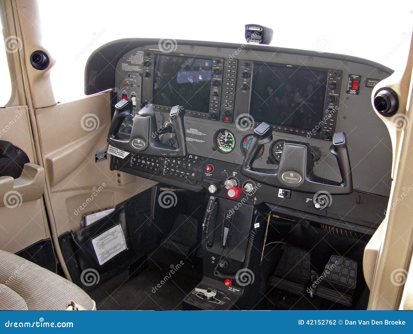 Cessna model 172R cockpit editorial photography. Image of aircraft