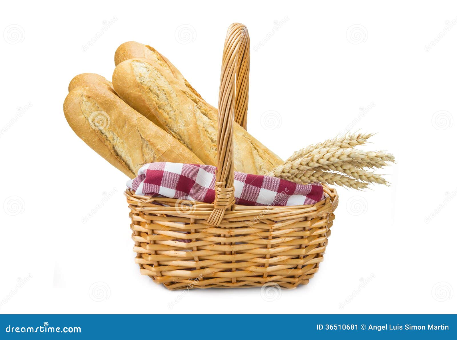 Cesta con pan del trigo imagen de archivo. Imagen de bagueta - 36510681