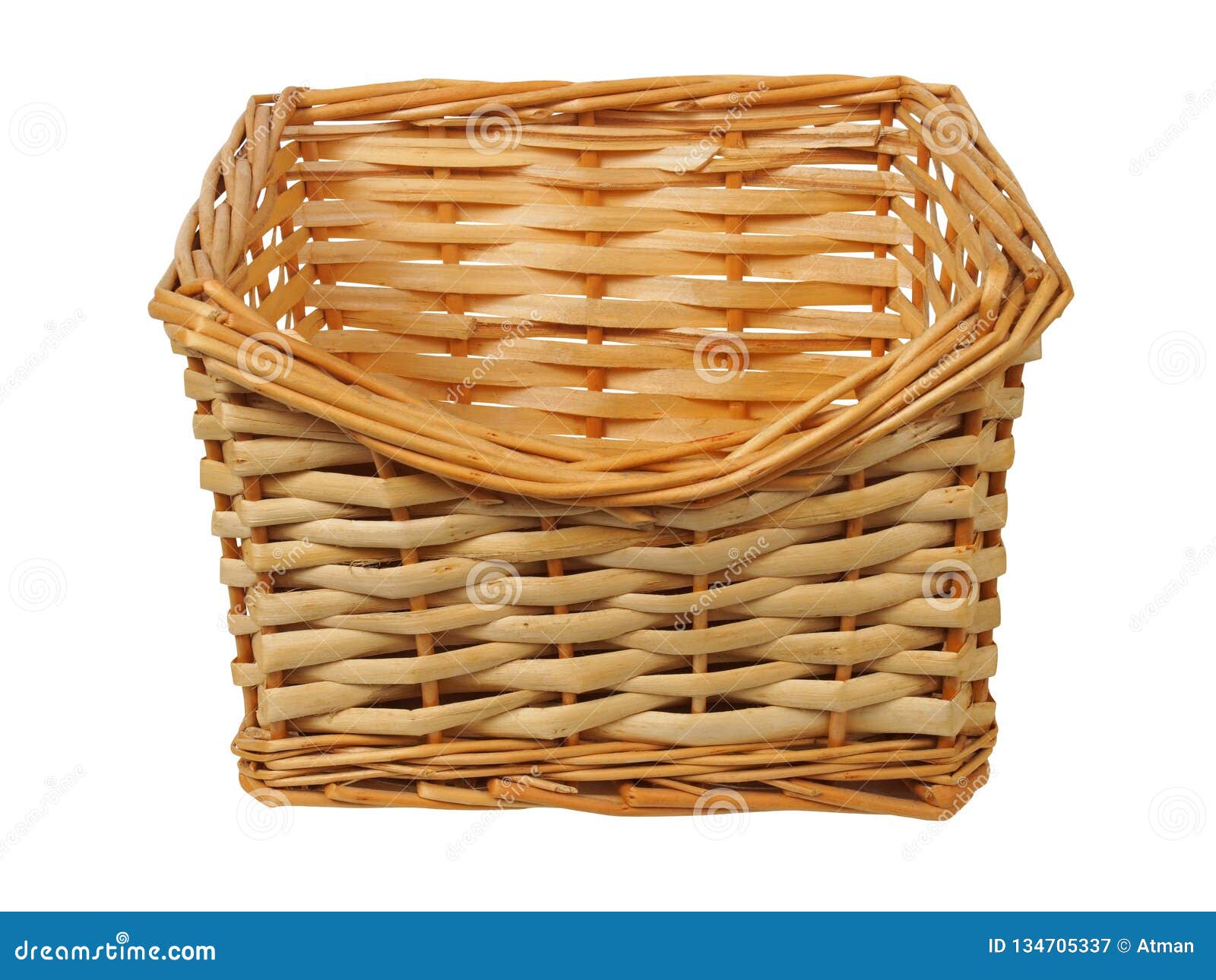 Cesta de mimbre en blanco imagen de archivo. Imagen de paja - 134705337