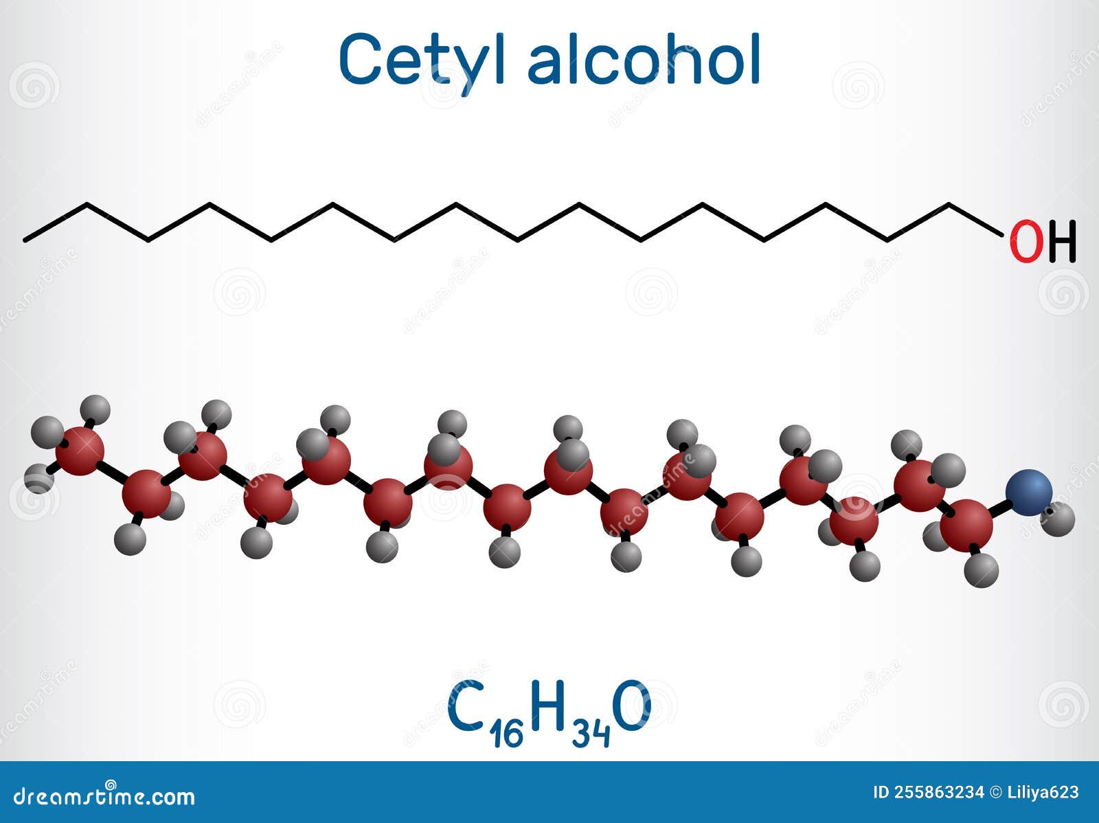 Cetyl Alcohol Palmityl Alcohol Molecule Used In Cosmetic Industry As  Emulsifying Agent In Pharmaceutical Preparations Structural Chemical  Formula Molecule Model Stock Illustration - Download Image Now - iStock