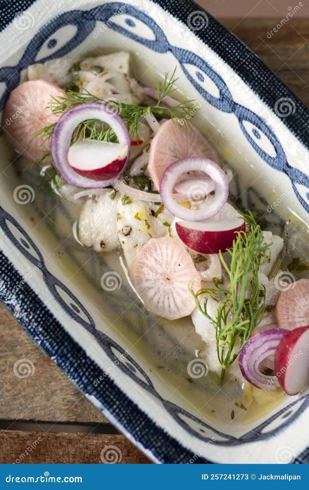 Ceviche Marinated Fish Salad with Vegetables Stock Image Image of
