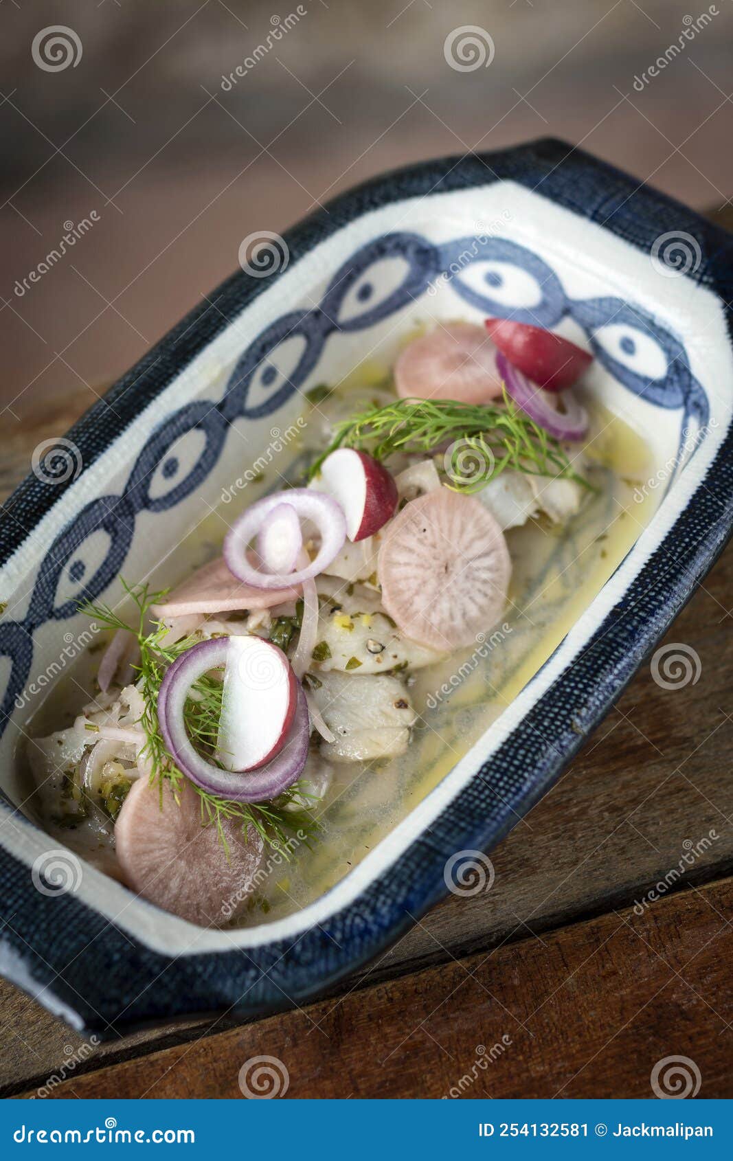 Ceviche Marinated Fish Salad with Vegetables Stock Image Image of