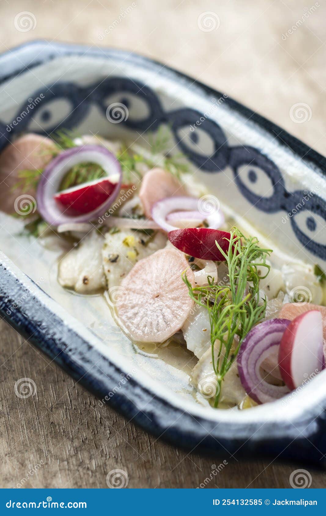 Ceviche Marinated Fish Salad with Vegetables Stock Image Image of