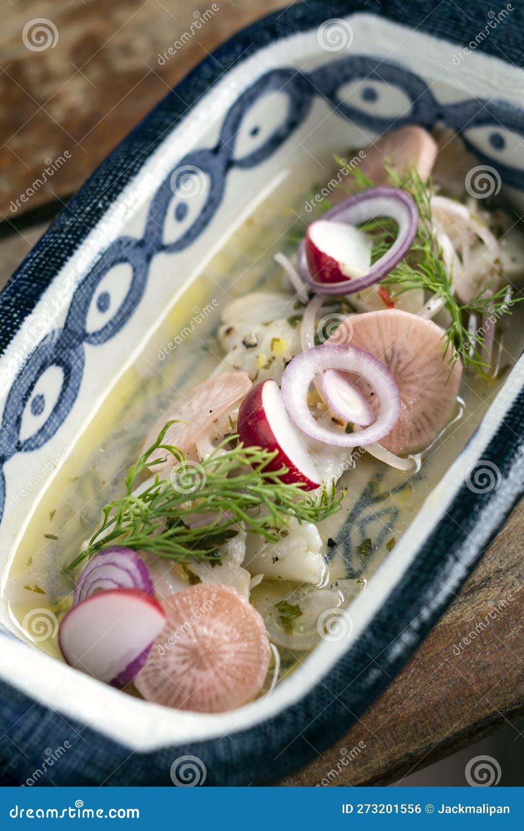 Ceviche Marinated Fish Salad with Vegetables Stock Photo Image of