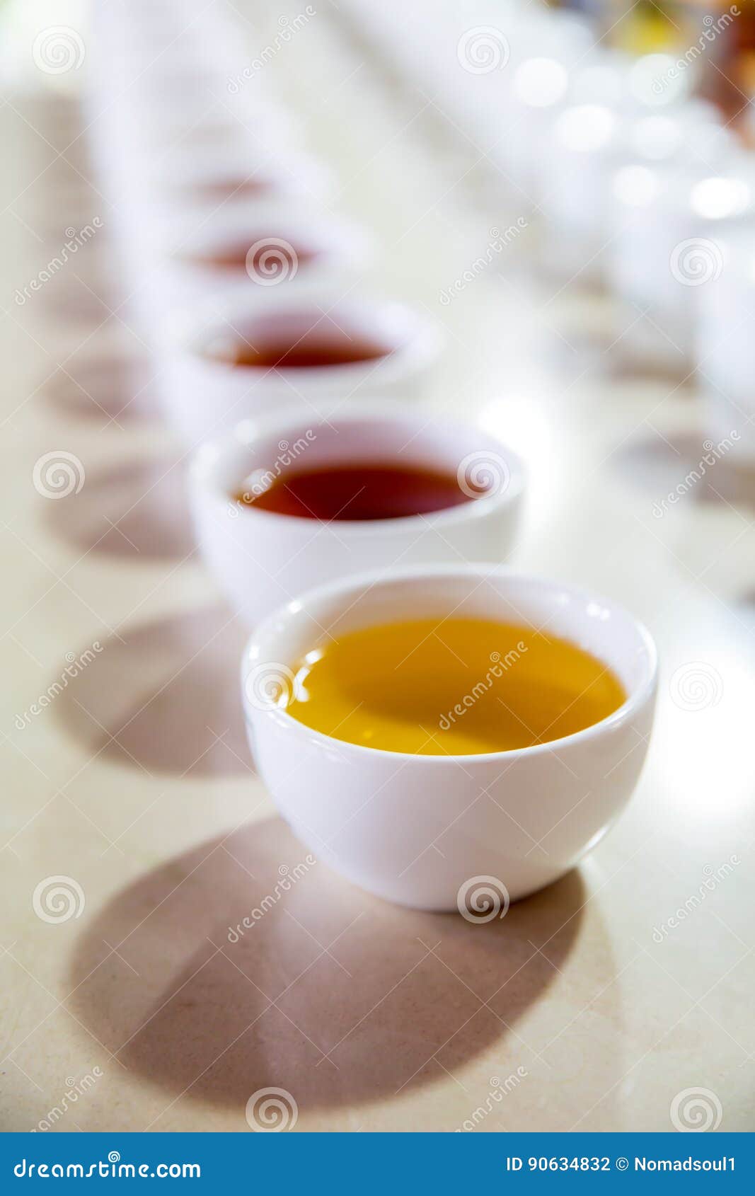 ceylon tea degustation cups closeup view