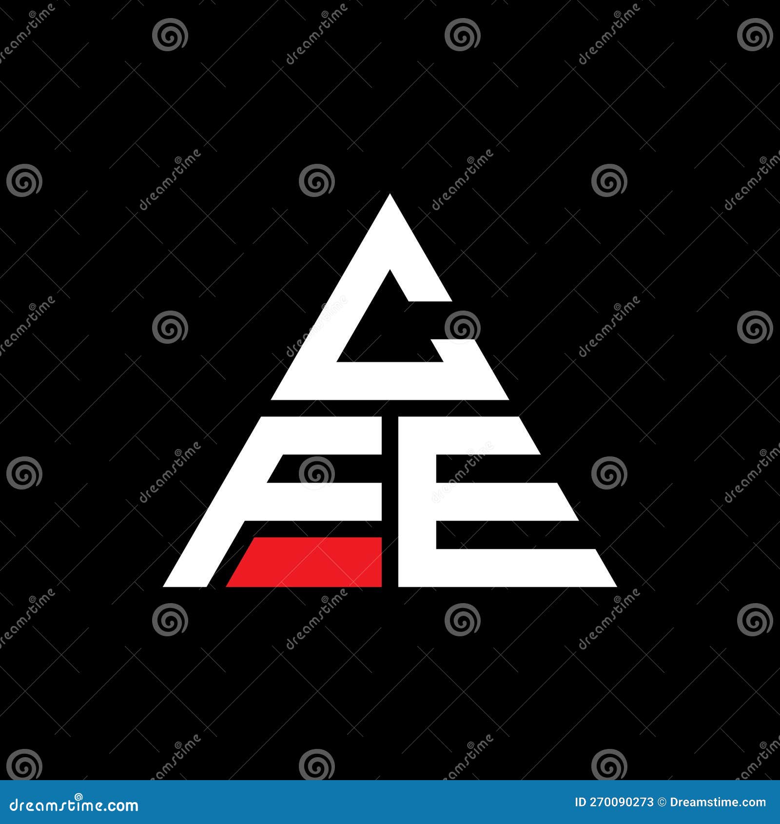 cfe triangle letter logo  with triangle . cfe triangle logo  monogram. cfe triangle  logo template with red