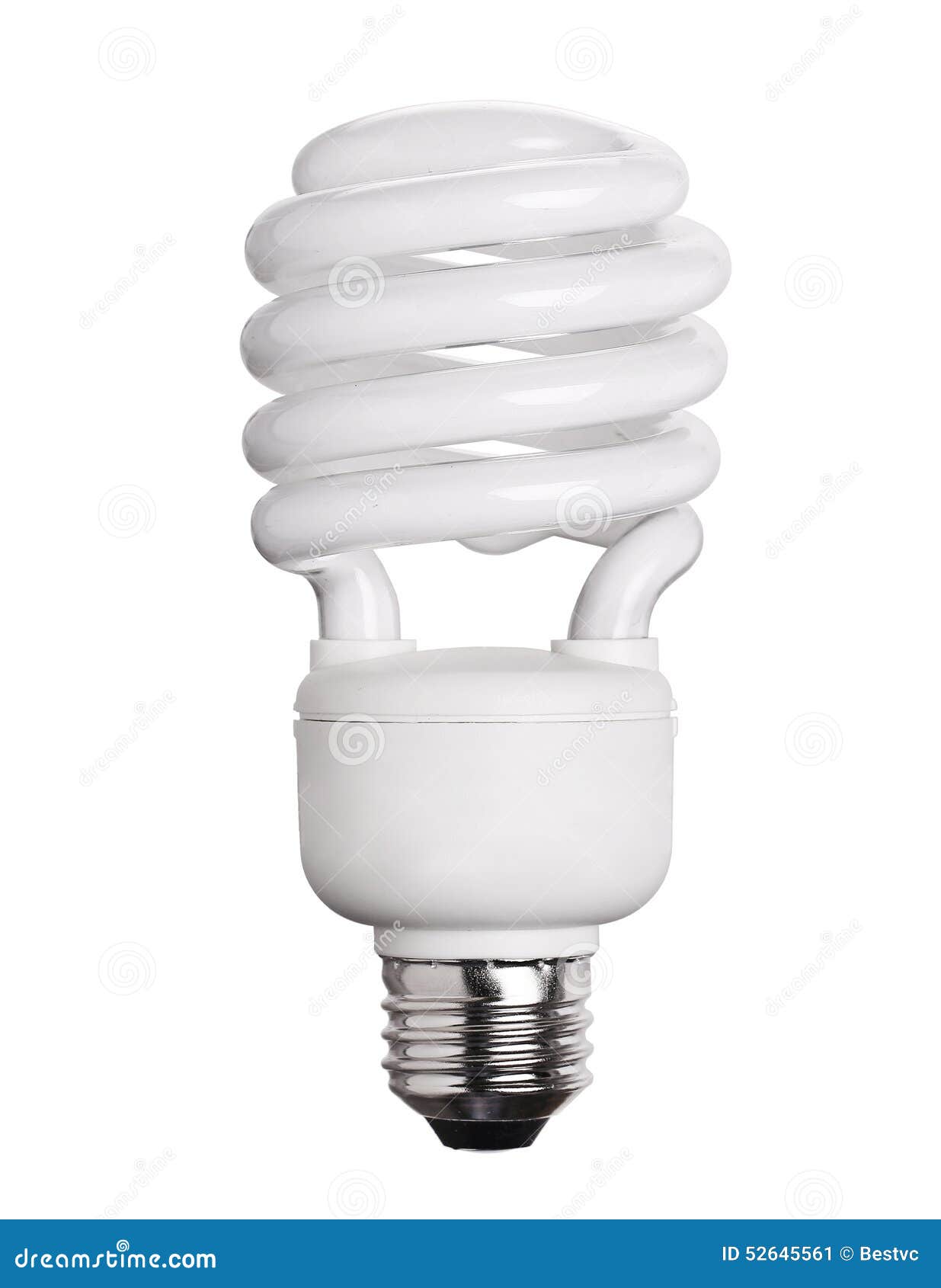 cfl fluorescent light bulb  on white