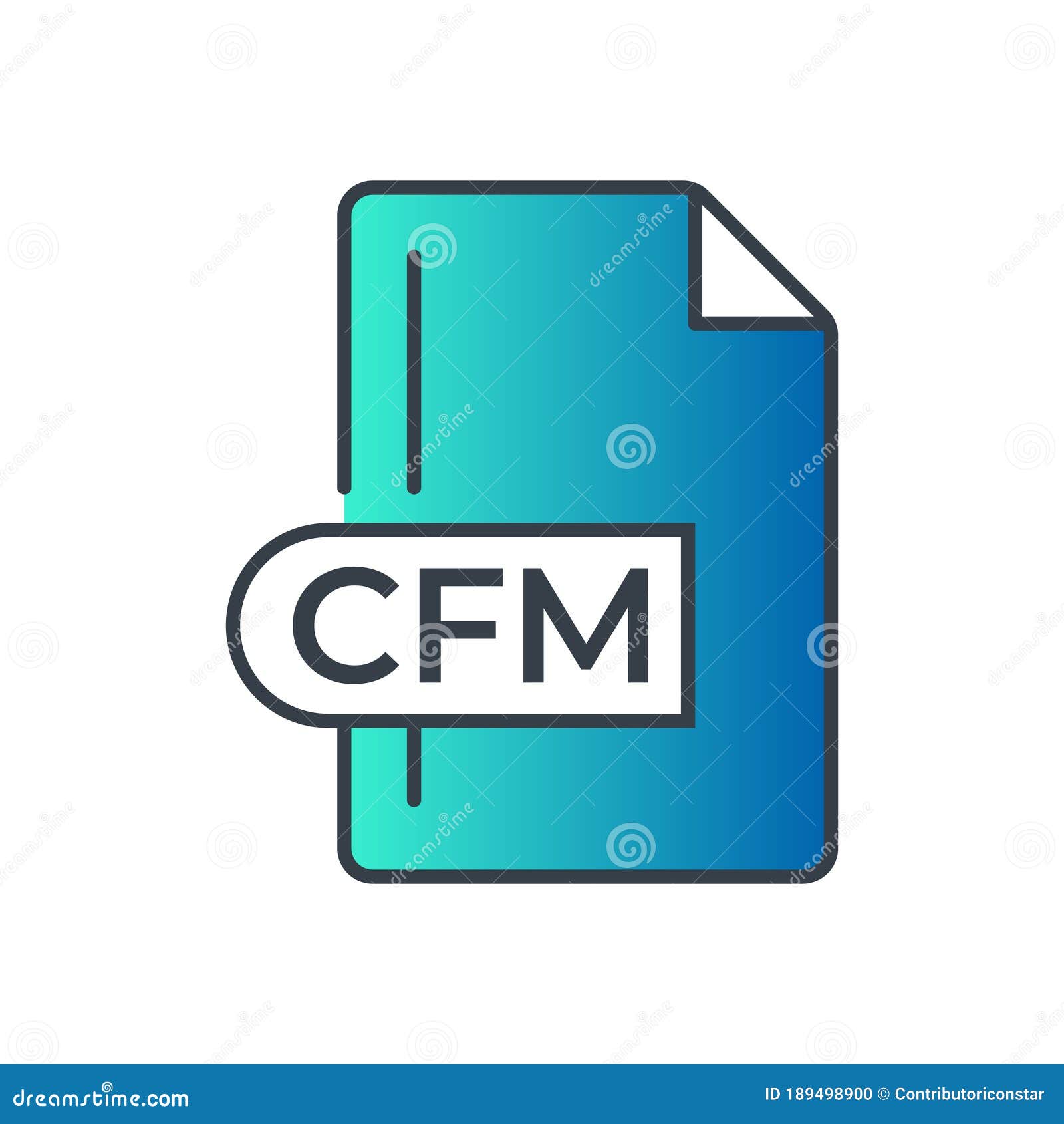 cfm file format icon. cfm extension gradiant icon