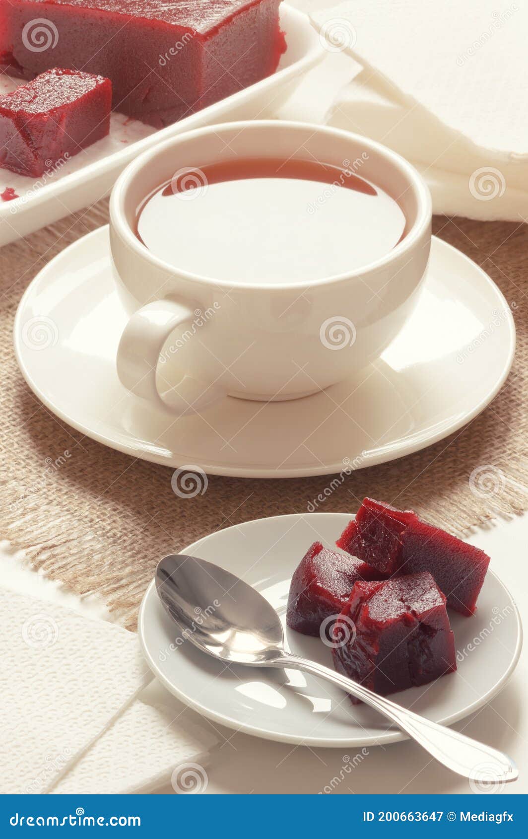 Chá Inglês Com Geleia De Cereja Bom Dia Com Sobremesa Doce Imagem de Stock  - Imagem de marmelada, placa: 200663647