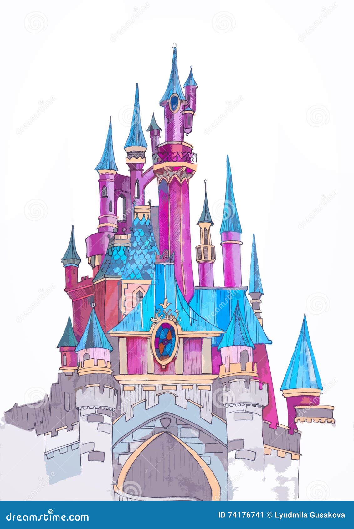 Chateau De Disneyland De Croquis Photo Editorial Illustration Du Princesse Disney