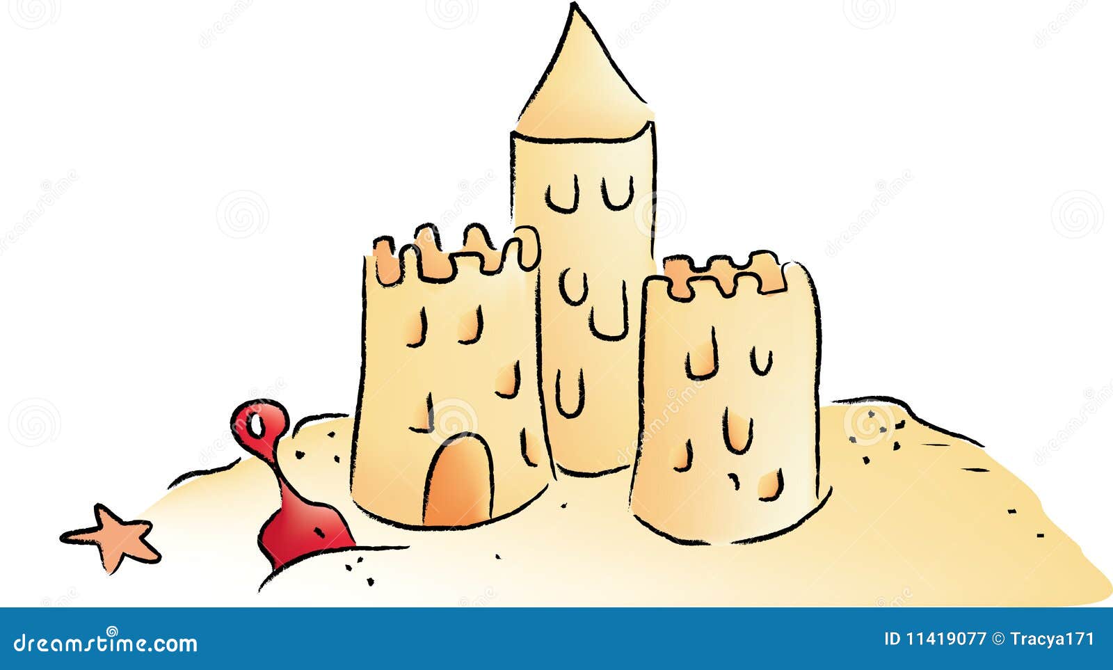 Chateau De Sable Illustration De Vecteur Illustration Du Amusement