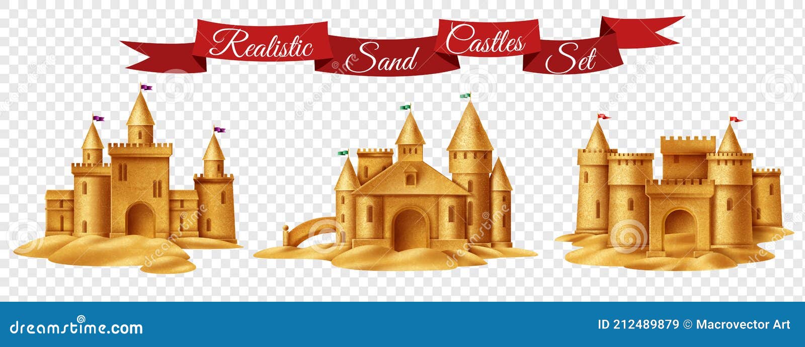 château de sable dessin animé style vecteur illustration sur blanc