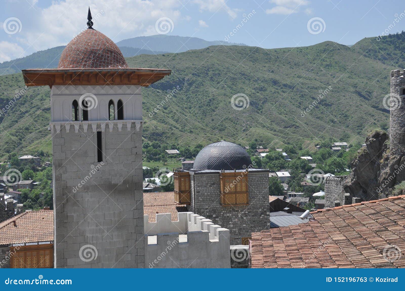 Rabati Castle in Georgia. Historic place. A castle on the hill with krÃ³Å¼ganki and towers.