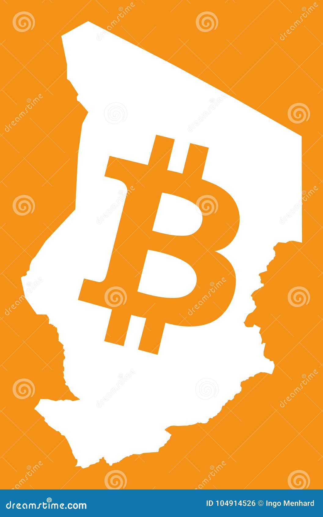 Chad Map with Bitcoin Crypto Currency Symbol Illustration Stock Vector -  Illustration of concept, business: 104914526