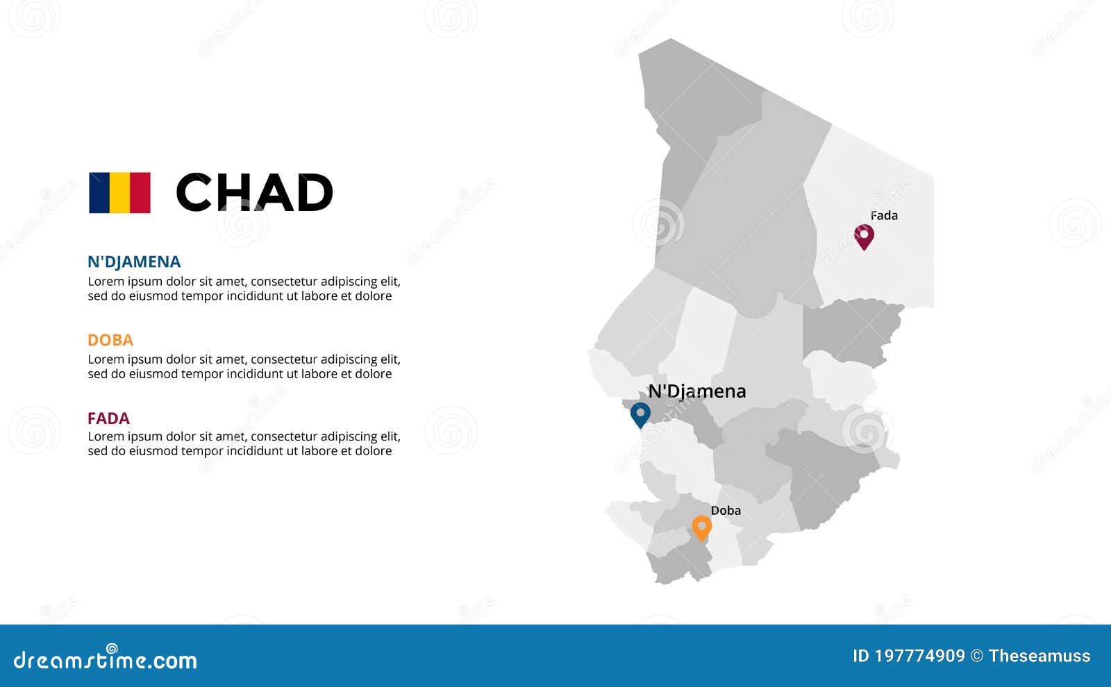 chad  map infographic template. slide presentation. global business marketing concept. color country. world