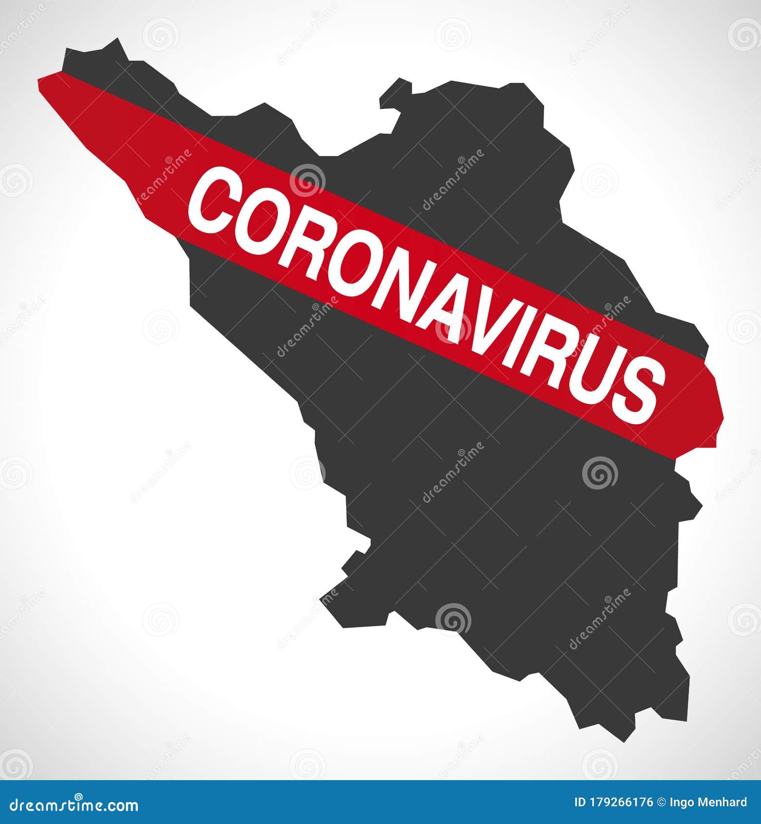 Chaharmahal Va Bakhtiari IRAN Province Map with Coronavirus Warning