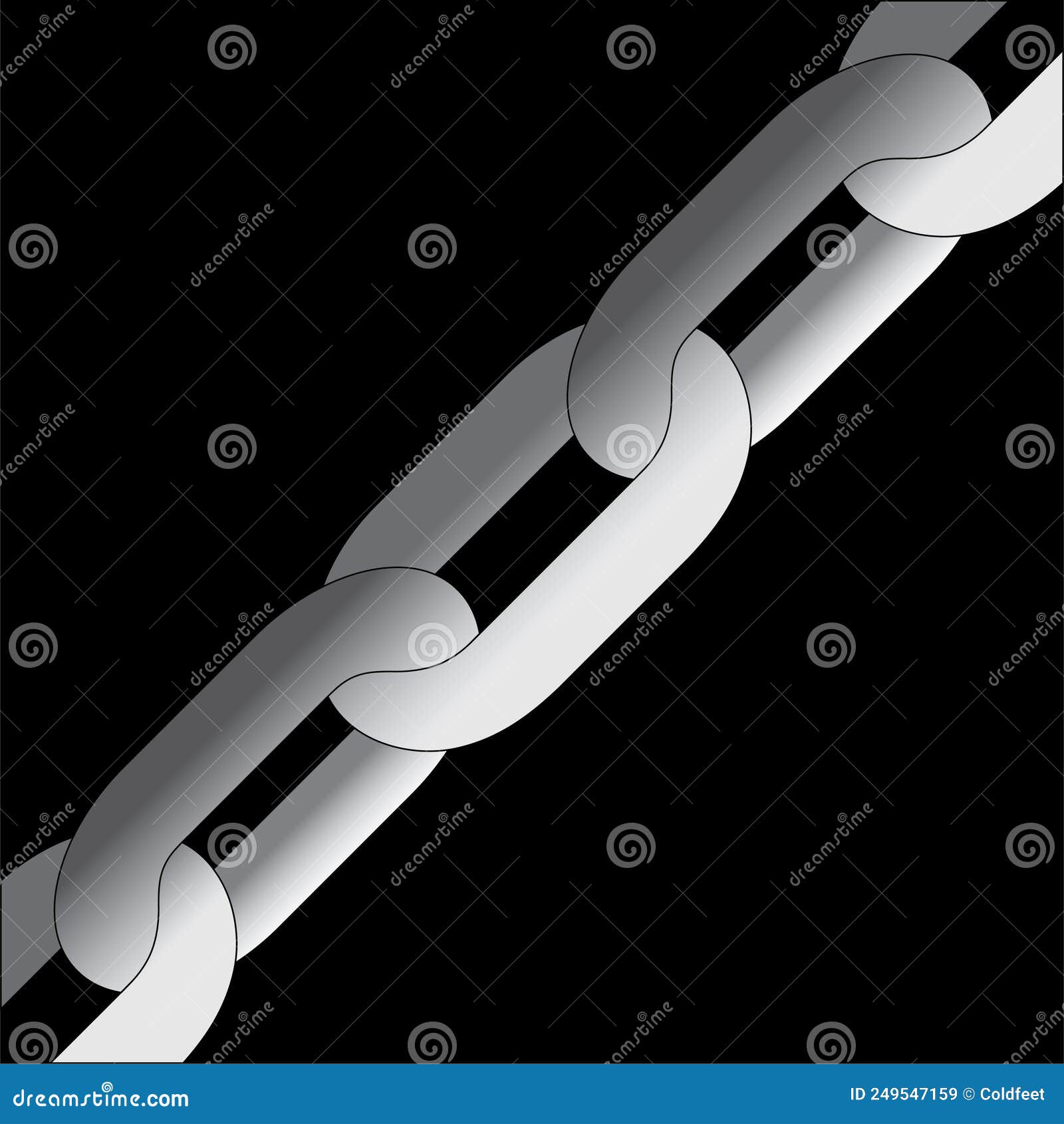Chain Black and White Picture Stock Vector Illustration of print