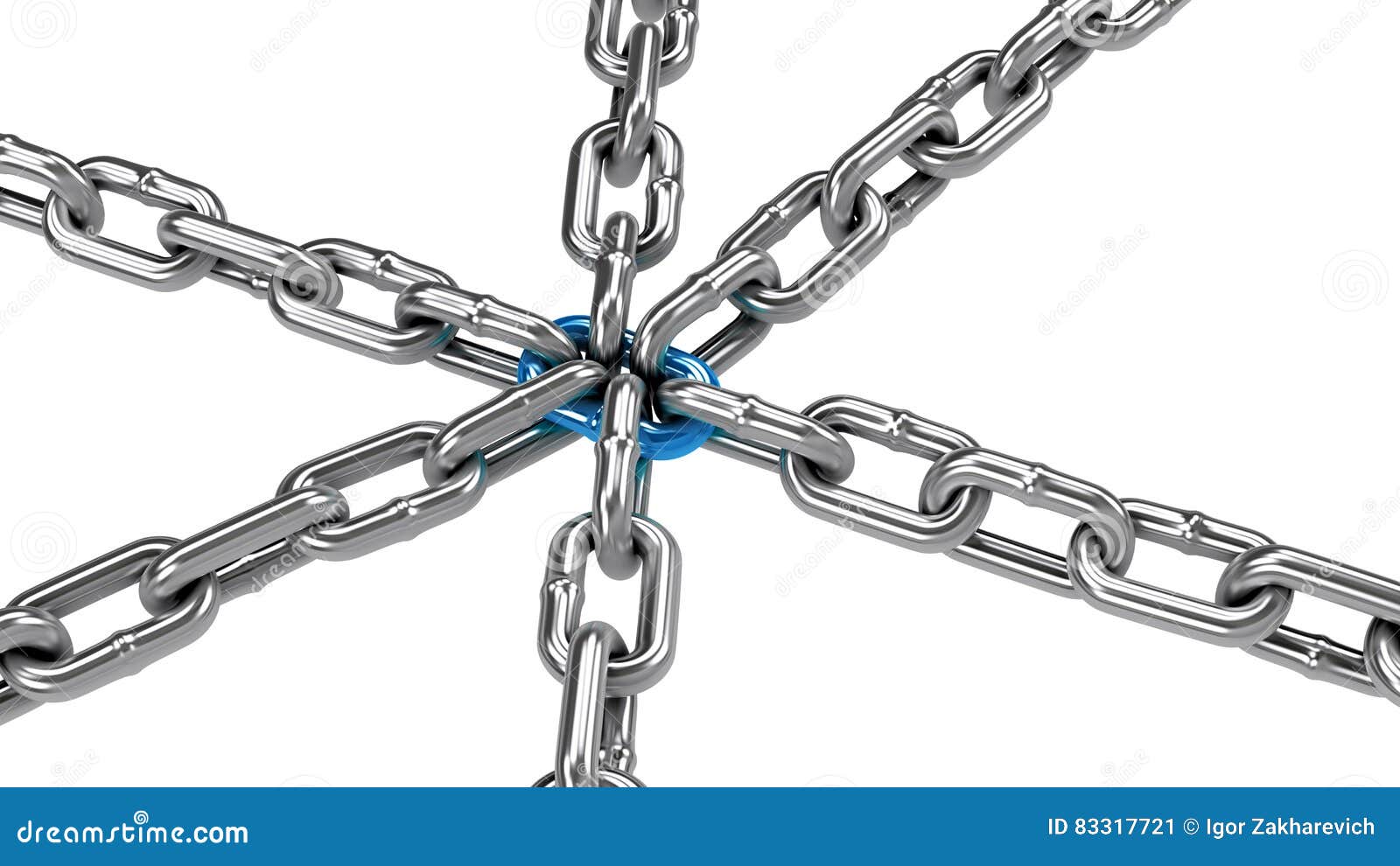 chain with blue central link,