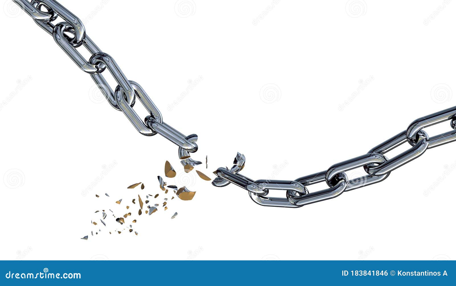Chain Breaking from External Power 3d Rendering Stock Illustration Illustration of pressure