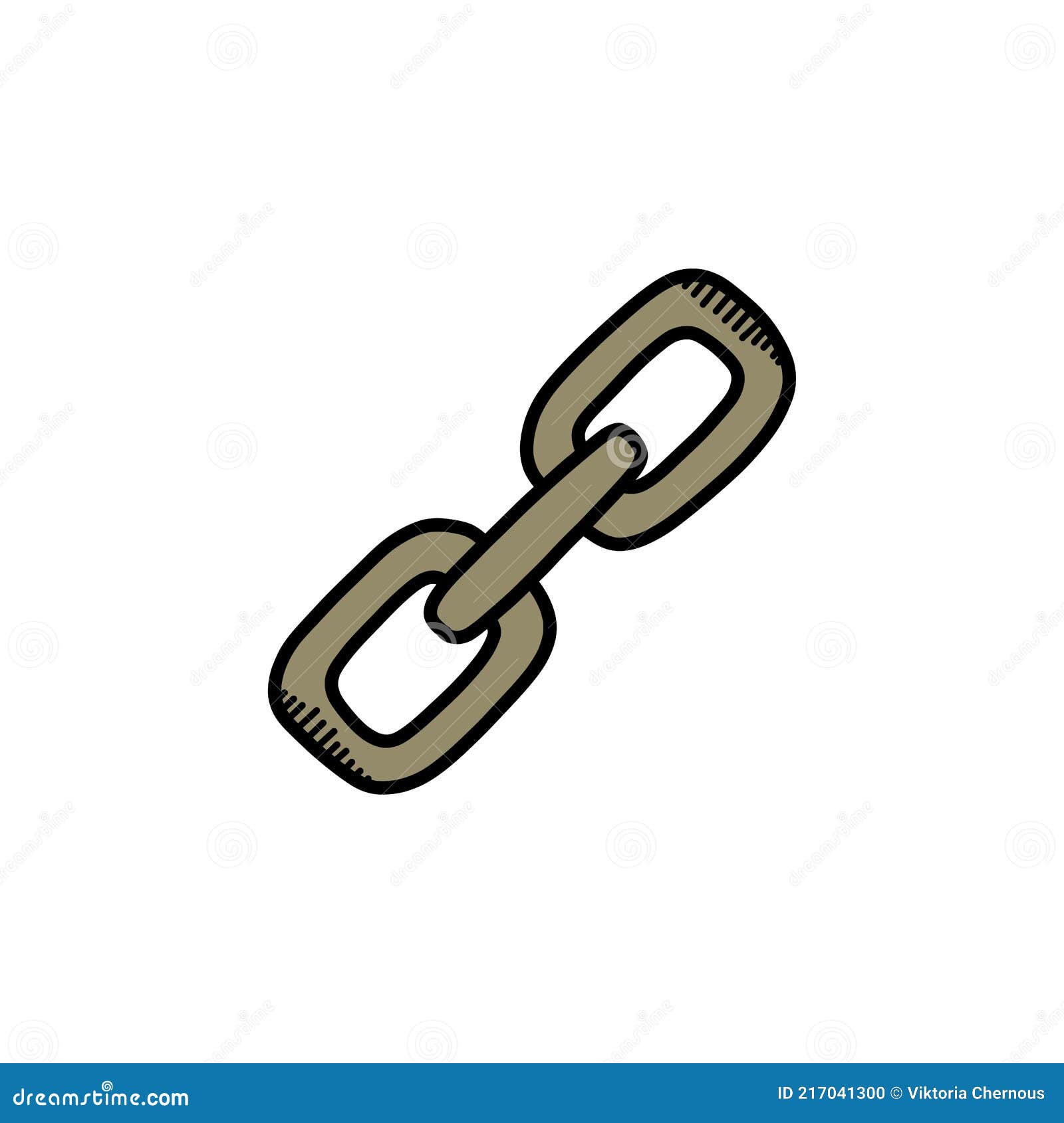 Chain Doodle Icon, Vector Color Line Illustration Stock Vector